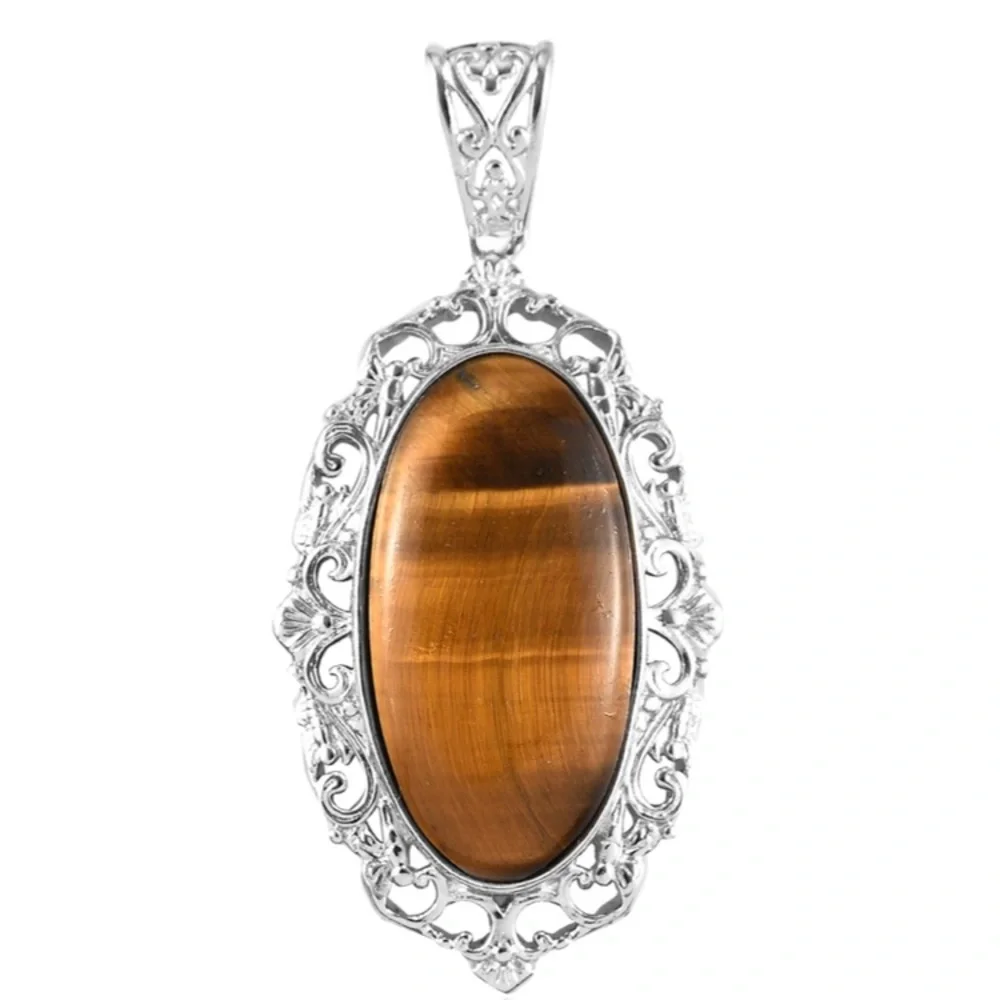 South African Tiger’s Eye Solitaire Pendant